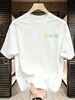 3 Pack Men's Oversized T-Shirts, 100% Cotton Crew Neck Casual Tees, Relaxed Fit Minimal Floral Text Print Design, Black White Grey_viptrois.com