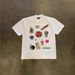 Oversized Snack Patchwork Print T-Shirt Heavyweight Pure Cotton Loose Short Sleeved Men's Top for Couple Style_viptrois.com