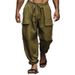 Men's Clothing Casual Leggings Multi Pocket Drawstring Solid Color Loose Drawstring Trousers_viptrois.com