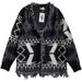 Pure Spring And Autumn Retro Ethnic Style Personality Geometric Knitted Loose Couple Outfit Outerwear Mid-Length Cardigan_viptrois.com