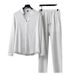 Men's Clothing Casual Sports Suit For Trendy Men Chinese Style Tang Suit Long Sleeved T Shirt Large Size Breathable V Neck Shirt Two Piece Set_viptrois.com