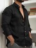 Men's Clothing New Cotton And Linen Solid Color Men's Fashion Shirt Youth Casual Long Sleeve_viptrois.com