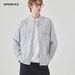 Men's Clothingstriped Shirt Men's Spring High End Sense Of Cool Business Casual Versatile Stand Up Collar Long Sleeved Shirt Jacket_viptrois.com