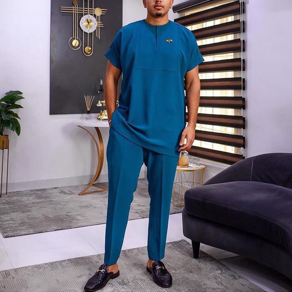 Men's moslem New AliExpress International Station Solid Color Simple Men's Casual Home Travel Kit_viptrois.com