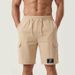 Men's Loose Fit Linen Cargo Shorts Summer 2026 Style Multi Pocket Solid Color mid Waist Drawstring Elegant Basic_viptrois.com