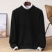 Men’s Sweater – Thickened Round Neck Pullover For Winter (Light Grey/Tibetan Blue/Black, S-XXXL)_viptrois.com