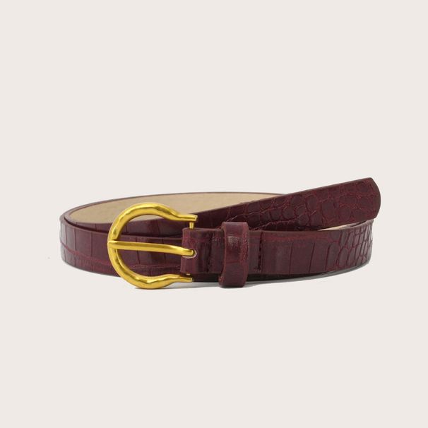 New Women's Korean Style Casual Fashion Alloy PU Leather Versatile Decorative Jeans Suit Pants Belt_viptrois.com
