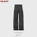 Men's and women's pleated cropped trousers, same style for men and women, straight high street, multi-pocket casual trousers, two-color trendy_viptrois.com