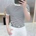 Summer 2025 Trendy Striped Men's Short-sleeved Ice Silk European Brand Round-neck T-shirt Men_viptrois.com
