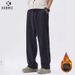 Men's Fleece-Lined Lyocell Relaxed Fit Pants – Straight Leg, Breathable & Stretch Casual Trousers (Black/Grey/Beige/Blue)_viptrois.com