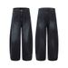 Men's Clothing Retro Pleated Wide Leg Scimitar Jeans Street Loose Slim Sickle Casual Pants_viptrois.com