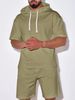 Men's Clothing Casual Sports Shorts Suit Solid Color Two Piece Suit_viptrois.com