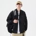 American Casual Workwear For Men, Loose Fit, Plus Size, Black, Japanese Style, Versatile Bomber Jac, New Baseball_viptrois.com