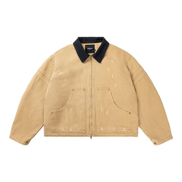 American Retro Washed Workwear Barn Style Jacket Unisex Short Street Fashion Brand Casual Loose Coat_viptrois.com