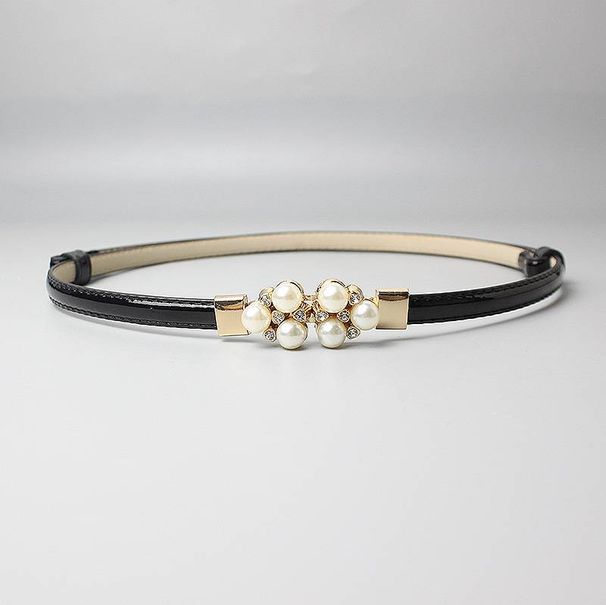 Adjustable metal pearl thin waistband, women's versatile decorative dress, sweater accessories belt, waist chain, waist seal_viptrois.com