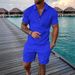 Men's Clothing 3D Printed Zipper Short Sleeved Polo Shirt Large Size Casual Suit Lapel Men's Shorts_viptrois.com