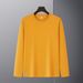 230g Autumn Pure Cotton Long Sleeve T-Shirt Men Round Neck Heavyweight Solid Color Simple Top Base Shirt Wholesale Logo_viptrois.com