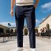 Men's Clothing Slim Fit Men's Casual Tapered Pants - Lightweight Polyester, Comfortable & Stylish (Khaki, Navy, Black, Army Green, Light Blue, Brown)_viptrois.com