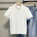 Men's Clothing Solid Color Button Lapel Polo Shirt Boys Casual Short Sleeved T Shirt Loose Half Sleeved Pullover Top Bottoming Shirt_viptrois.com