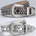 VOOTHOST Men's Jeans Rhinestone Large Size Women's Western Denim Shiny Rivet Design Leather HipHop Punk Rock Y2K Style Belt VB074_viptrois.com
