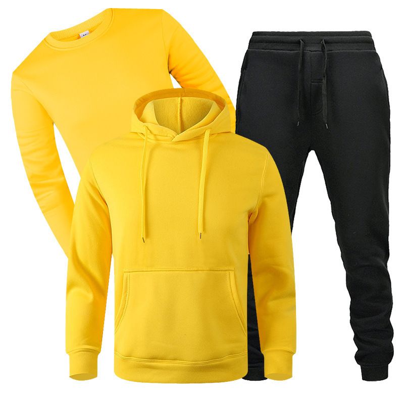 Men’s Fleece Hoodie & Jogger Set – 3-Piece Winter Loungewear (S-XXXL) – Cozy Casual Outfit For Fall & Spring_viptrois.com