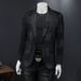 High Quality Men's Casual Regular Business Gentleman's Striped Suit Handsome Classic Wedding Bridegroom's Best Man Suit_viptrois.com