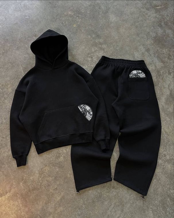 Men's Clothing Personalized Printed Sweatshirt And Sweatpants Suit Long-sleeved Pullover Hoodie Retro Jacket Street Style_viptrois.com