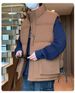 Men's Oversized Fleece Vest – Winter-Ready Cotton Blend (M-5XL, Thermal Lining, Slim Fit Under Jackets, Black/Beige/Army Green/Brown)_viptrois.com