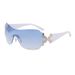 Y2k Millennium Style All In One Windproof Sunglasses For Women Fashionable Large Curve Diamond Frameless Sunglasses For Women_viptrois.com