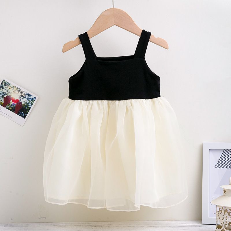 Baby clothes girls summer dress 2023 new children's dresses summer baby sleeveless splicing halter princess skirt_viptrois.com