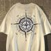 American Compass Print Cotton Short T-Shirt For Men And Women Students Summer Loose Half Sleeve 2025 New Style Top_viptrois.com