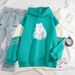 American Style Color Block For Men, Loose Fit, Niche Cat Print Pullover, Cool Outerwear Sweatshirt_viptrois.com