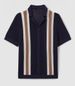 Summer New Breathable Hollow Men's Striped Knitted Top Polo Shirt_viptrois.com
