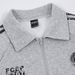 Mottled Letter Print Half-Zip Turn-Down Sweatshirt American High Street Sports Loose Polo Collar Top Spring Autumn Men's_viptrois.com