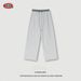 Men's Clothing Neutral Style Splicing Double Waist Wide Leg Pants Sports Straight Sweatpants_viptrois.com