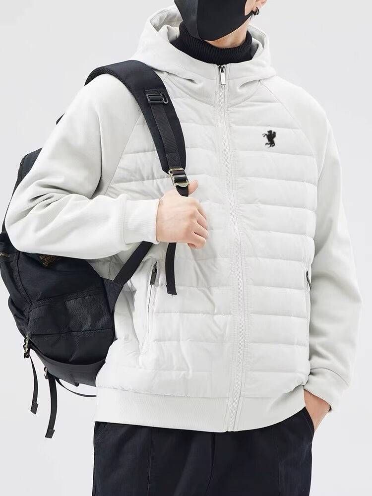Men's Clothing 2025 New Style Pony Print Spring And Autumn Hooded Trendy Thin Down Cotton Jacket_viptrois.com