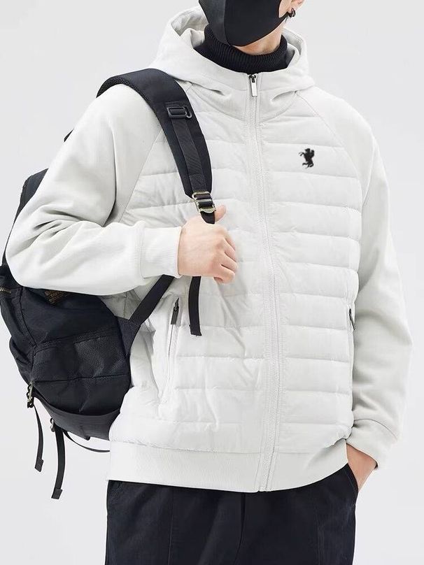 Men's Clothing 2025 New Style Pony Print Spring And Autumn Hooded Trendy Thin Down Cotton Jacket_viptrois.com