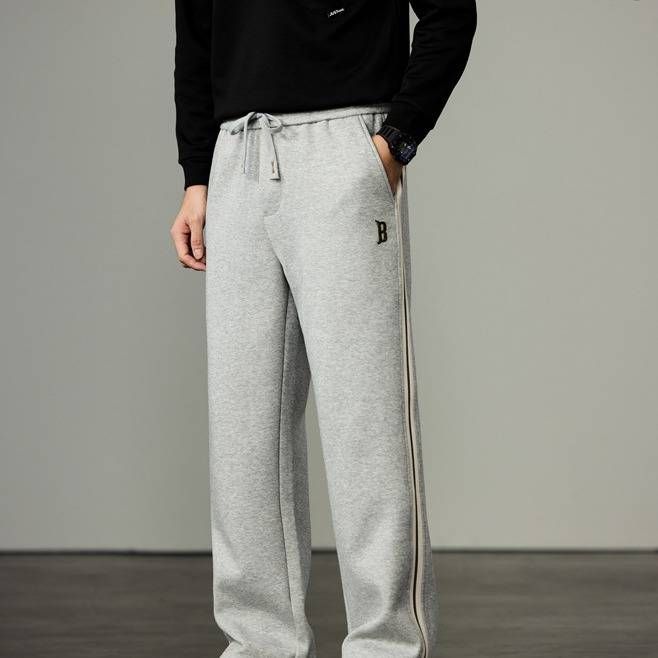 Men's Stretch Knit Jogger Pants With Side Stripes - Comfortable Casual Sweatpants For Everyday Wear_viptrois.com