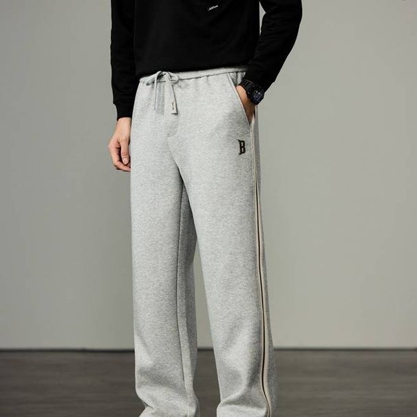 Men's Stretch Knit Jogger Pants With Side Stripes - Comfortable Casual Sweatpants For Everyday Wear_viptrois.com