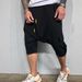 Men's Clothing Men's New Hip Hop Trend Pants Loose Solid Color Street Men's Sports Leisure Harem Cropped Pants_viptrois.com