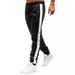 Men's Velvet Track Pants - Slim Fit With Side Stripes (Dark Gray/Black/Red/White, S-3XL)_viptrois.com