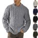 Men's Solid Color Knit Sweater - Classic Round Neck Long Sleeve Pullover, Soft & Breathable, Plus Size Available, Autumn Winter Casual Wear_viptrois.com