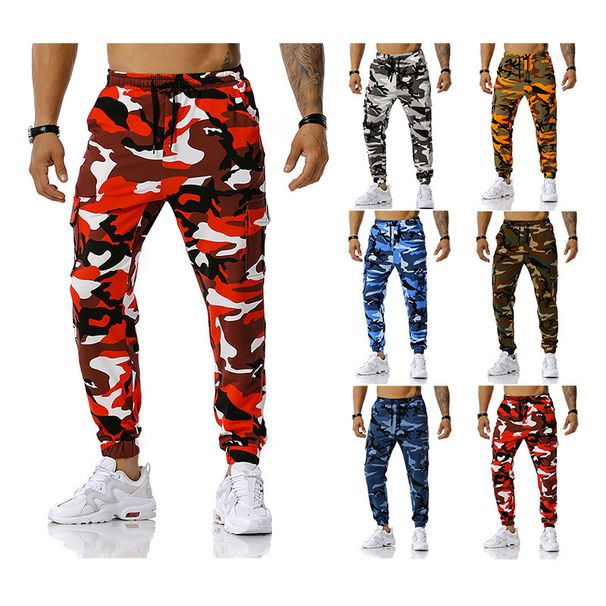 Men's Patchwork Camouflage Jogging Pants Outdoor Sports Pants Football Training Pants Fitness Pants_viptrois.com