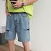 Men's Clothing Retro Ripped Denim Shorts Trendy Teenagers Loose Straight Casual Wide Leg Pants_viptrois.com