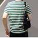 Short Sleeved Striped T-shirt Men's Summer Round Neck Pullover Casual Half Sleeved Top Artistic Youth Slim Fit Trend Base Shirt_viptrois.com