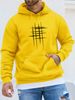 Men's Autumn And Winter Casual Fashionable Loose Hooded Sweatshirt With Simple Pattern Printed Warm Long Sleeved Pullover_viptrois.com