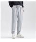 Men's Gray Casual Pants Loose Straight Leg Wide Leg Sports Style Trendy Spring Autumn Versatile Men's Bottoms_viptrois.com
