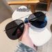 Qianai 2023 New Fashion Half-Frame Aviator Korean Style Personality Pilot UV Protection Sunglasses_viptrois.com