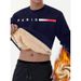 New Autumn And Winter Fleece-Lined Crew Neck Printed Youth Trend Pullover Slim Fit Men's Sweatshirt_viptrois.com