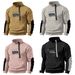 Men's Clothing Men's V Neck Buttoned Sweatshirt Fleece Warm Tactical Sweatshirt Pullover Training Men's Long Sleeved_viptrois.com